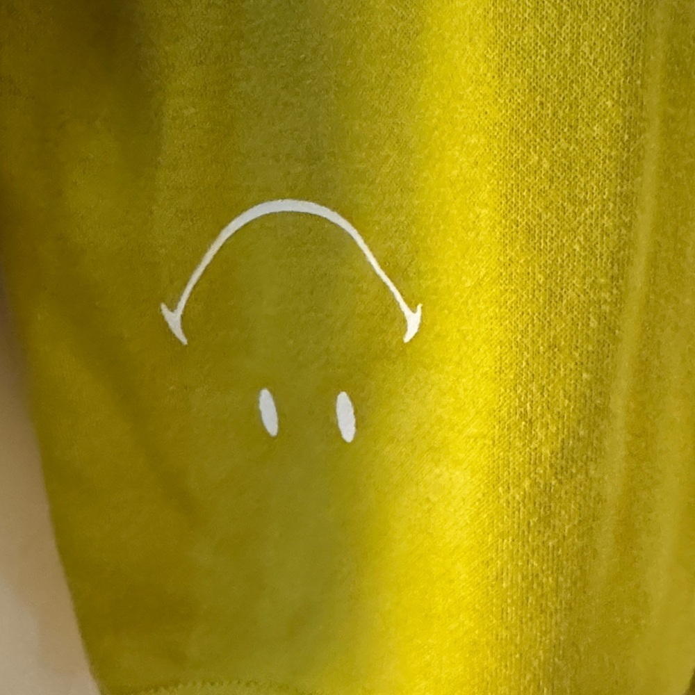 Smiley Face Two-Tone Sweater - cream and chartreuse NWOT - Picture 3 of 5